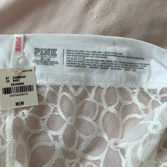 Pink by Victoria’s Secret white lace panties underwear size medium nwt - Picture 3 of 4